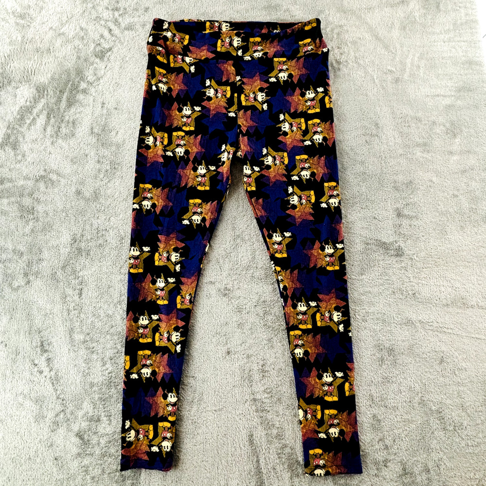 Lularoe Disney Mickey Mouse Star Leggings Allover Print Multicolor Tall‎ & Curvy